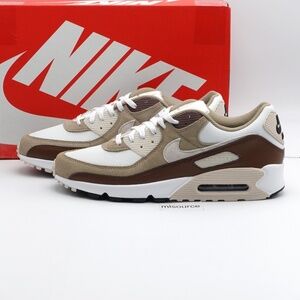 NEW Men's Nike Air Max 90 Premium Sneakers DM0029-109 Summit White/Black